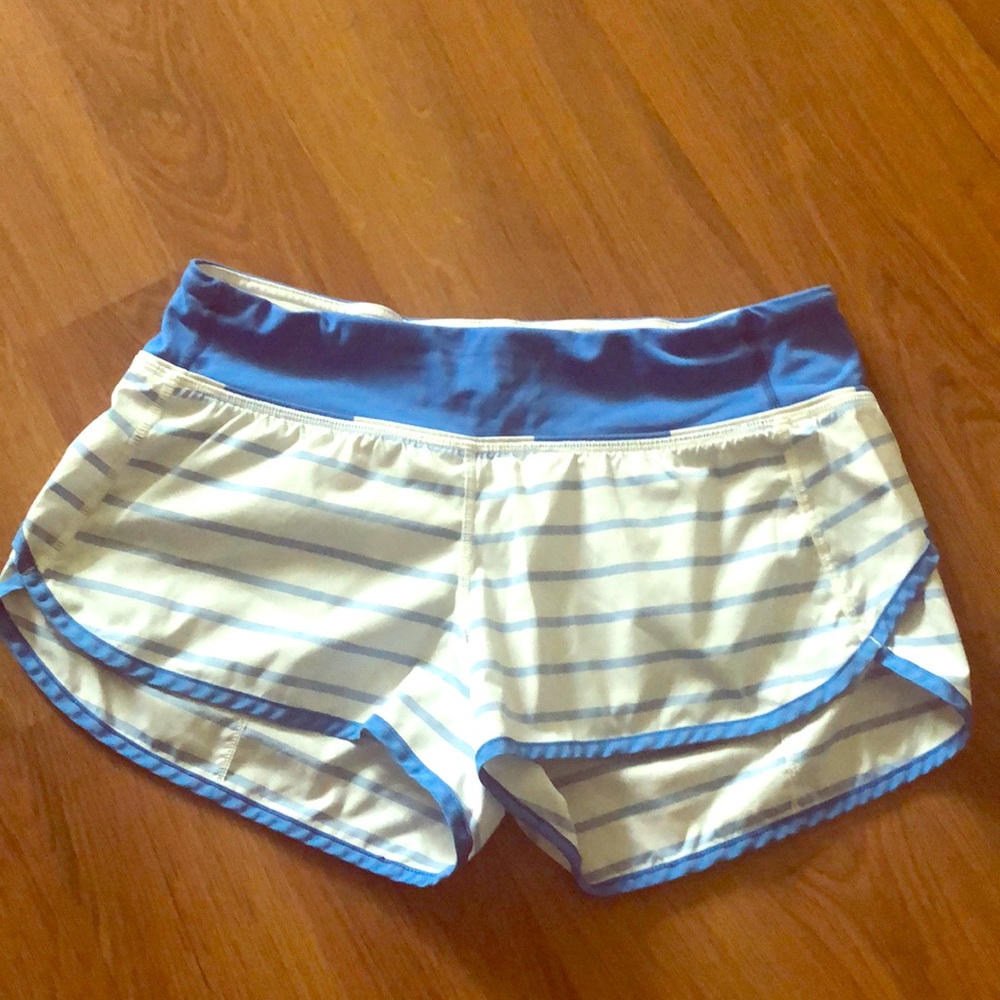 Lululemon Blue and White Running Shorts